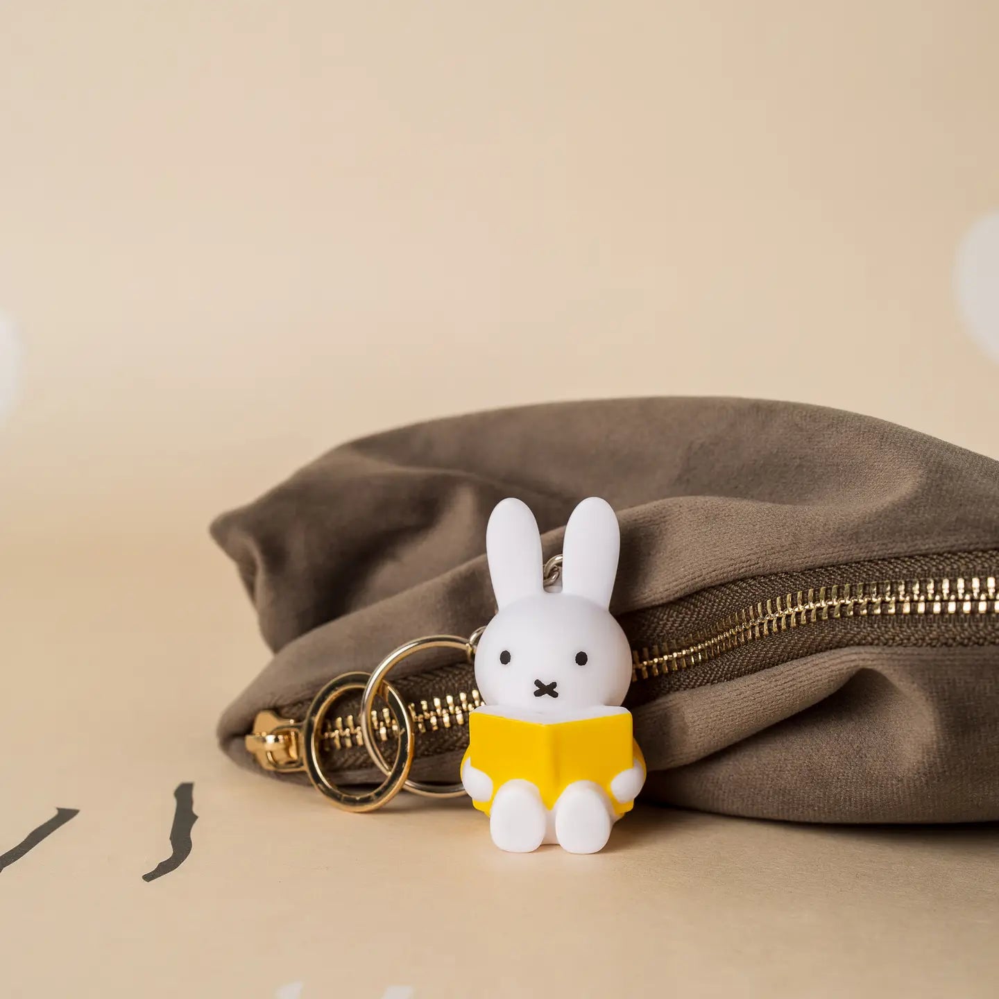 Miffy with Book Keyring - Yellow - 6cm